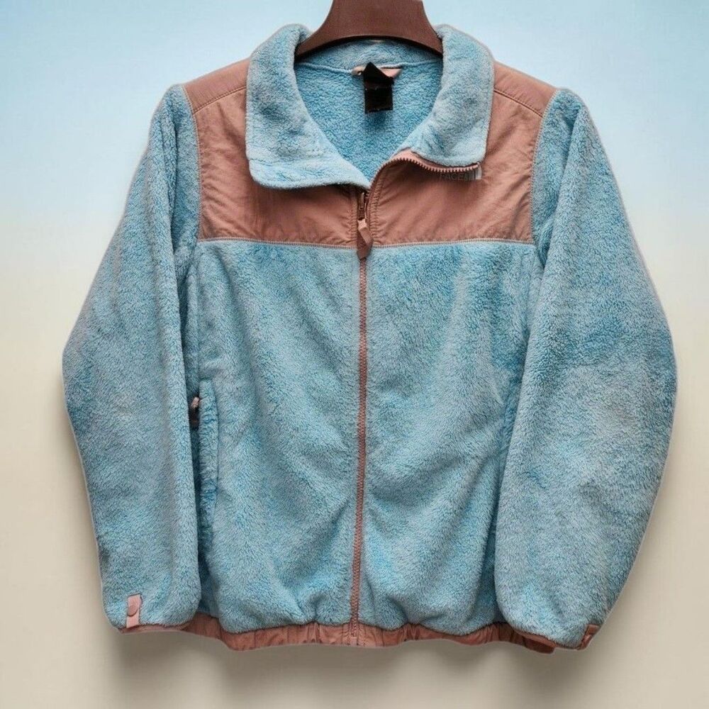 The North Face Danali Fleece Jacket Junior XL 18 Blue Gray Full Zip Gorpcore VTG